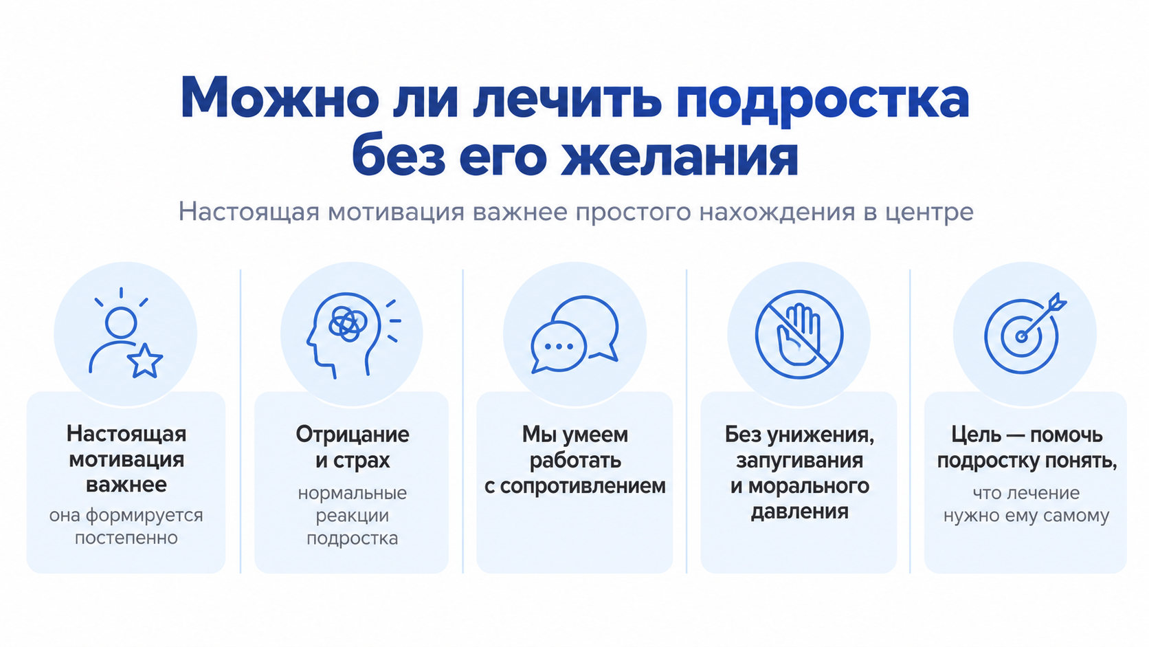 Можно ли лечить подростка без его желания: мотивация, работа с сопротивлением, без давления, цель — осознание необходимости лечения